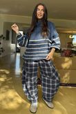 Big Softie Stripe Funnel Grunge Knit Denim